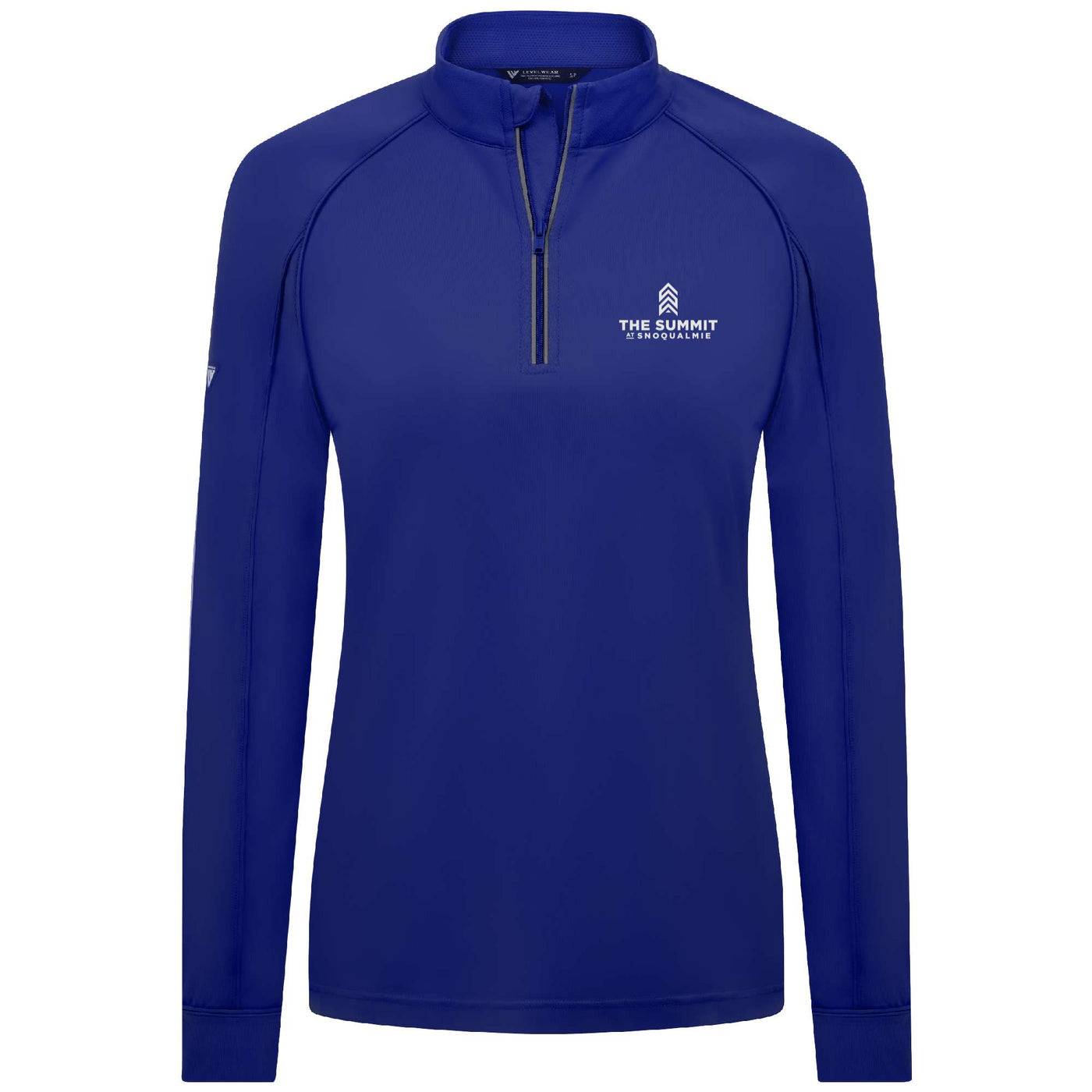 The Summit at Snoqualmie Women's Lightweight 1/4 Zip White Small Chest Logo TEAM ROYAL