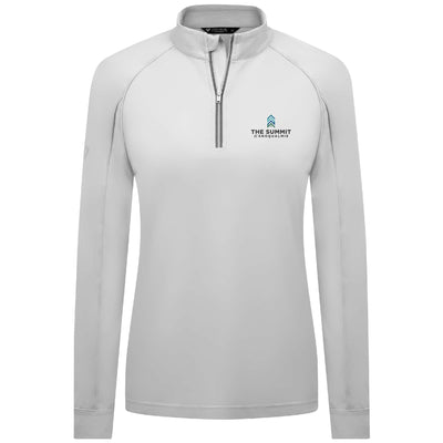 The Summit at Snoqualmie Women's Lightweight 1/4 Zip Full Color Small Chest Logo WHITE