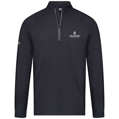 The Summit at Snoqualmie Men's Lightweight 1/4 Zip White Small Chest Logo BLACK