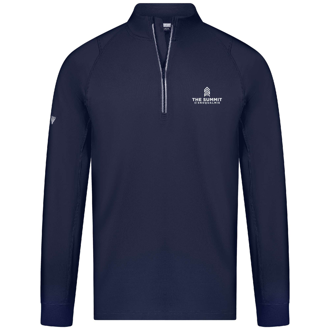 The Summit at Snoqualmie Men's Lightweight 1/4 Zip White Small Chest Logo NAVY