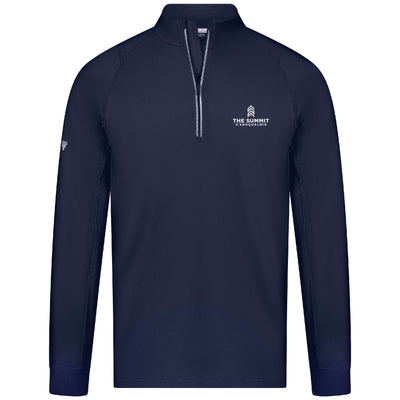 The Summit at Snoqualmie Men's Lightweight 1/4 Zip White Small Chest Logo NAVY