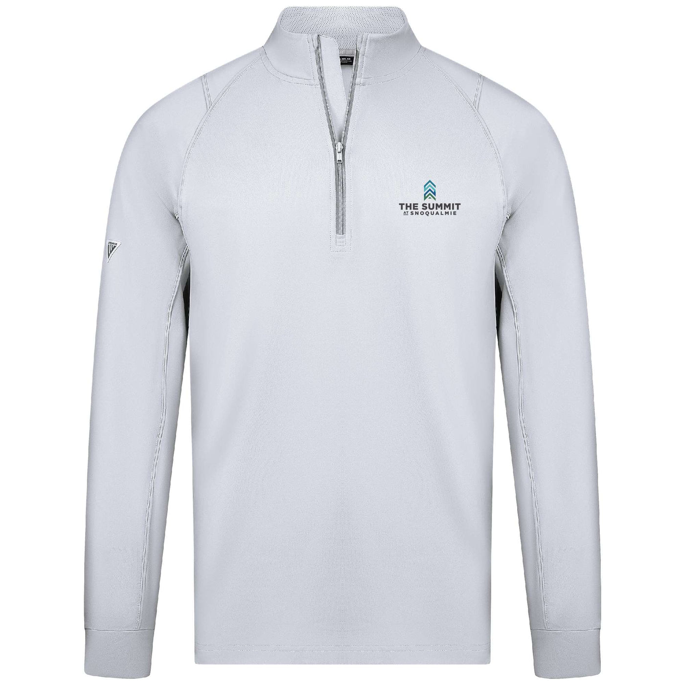 The Summit at Snoqualmie Men's Lightweight 1/4 Zip Full Color Small Chest Logo WHITE