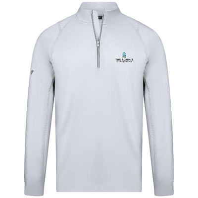 The Summit at Snoqualmie Men's Lightweight 1/4 Zip Full Color Small Chest Logo WHITE