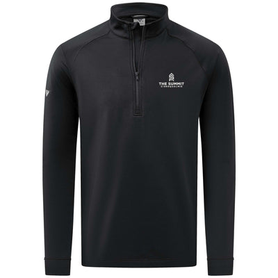 The Summit at Snoqualmie Men's Midweight 1/4 Zip White Small Chest Logo BLACK