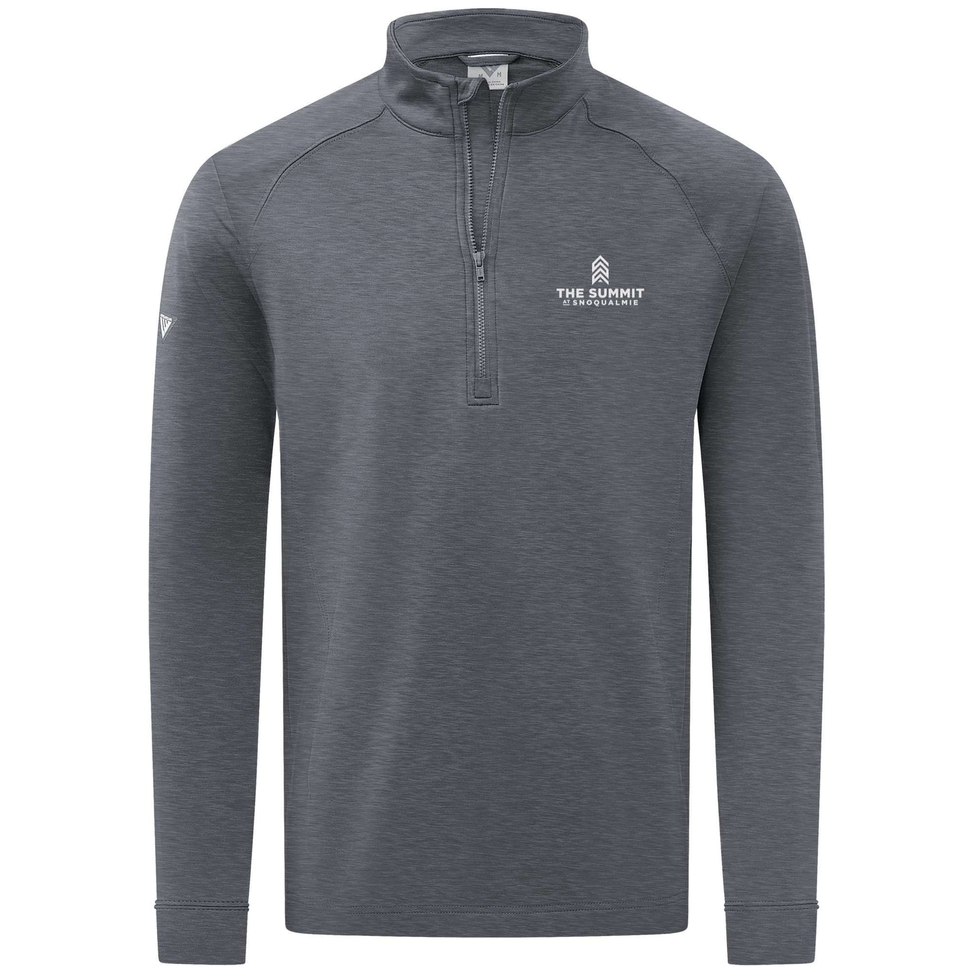 The Summit at Snoqualmie Men's Midweight 1/4 Zip White Small Chest Logo HEATHER CHARCOAL