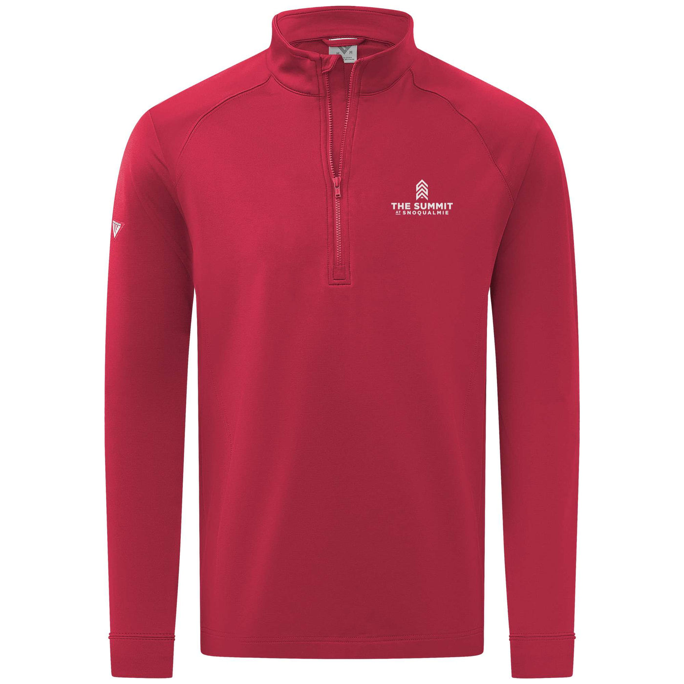 The Summit at Snoqualmie Men's Midweight 1/4 Zip White Small Chest Logo FLAME RED