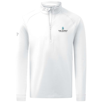 The Summit at Snoqualmie Men's Midweight 1/4 Zip Full Color Small Chest Logo WHITE