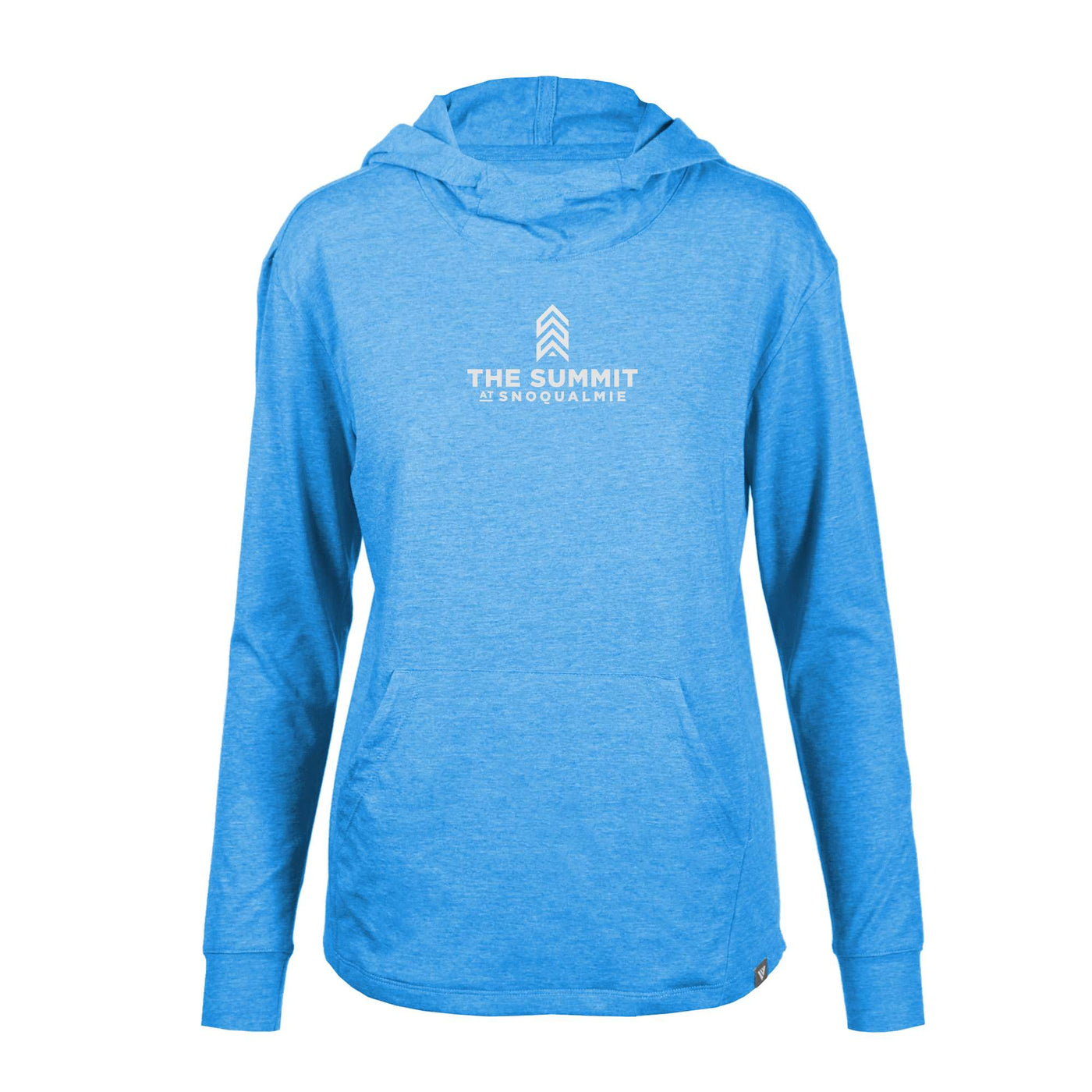 The Summit at Snoqualmie Women's Lightweight Tech Hoody White Chest Logo HEATHER BLUE ORCHID