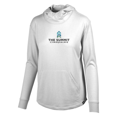 The Summit at Snoqualmie Women's Lightweight Tech Hoody Full Color Chest Logo 