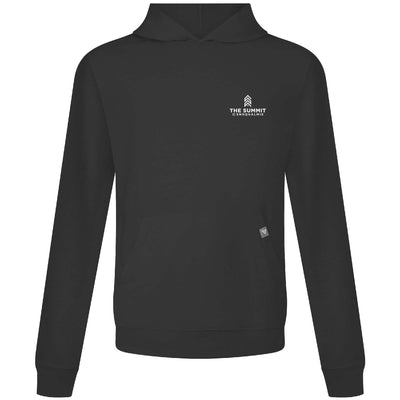 The Summit at Snoqualmie Men's Lightweight Tech Hoody White Small Chest Logo BLACK
