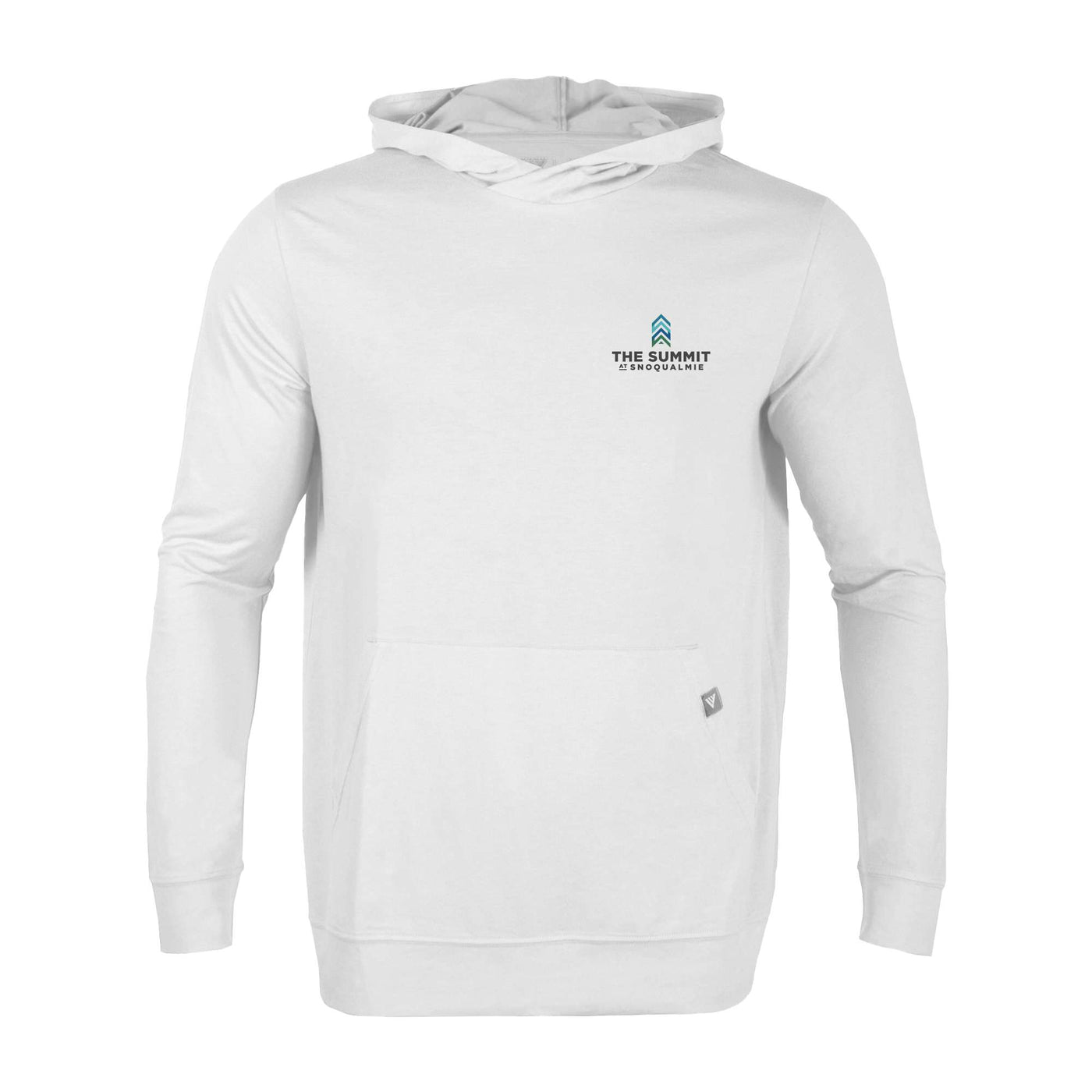 The Summit at Snoqualmie Men's Lightweight Tech Hoody Full Color Small Chest Logo WHITE