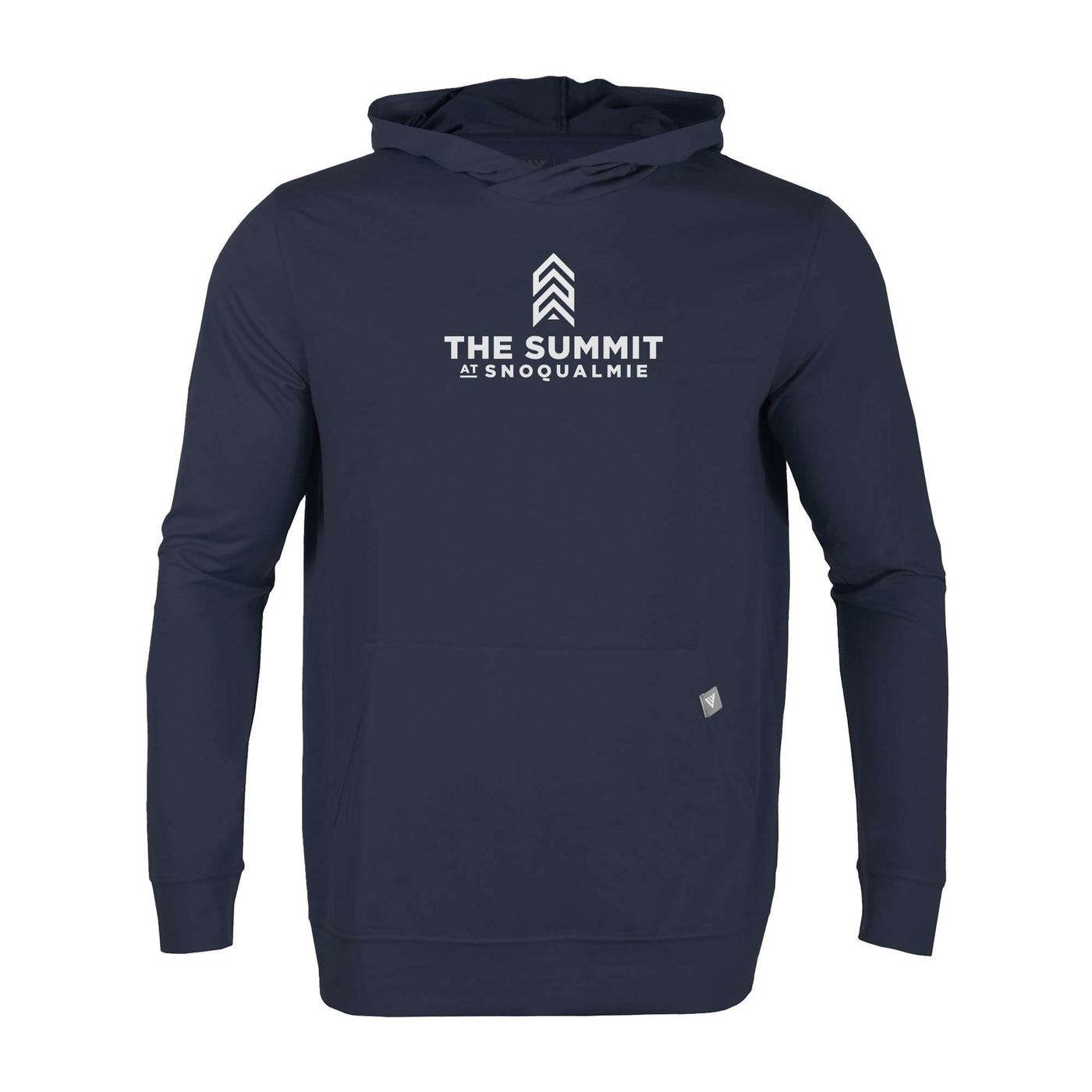 The Summit at Snoqualmie Men's Lightweight Tech Hoody White Chest Logo NAVY