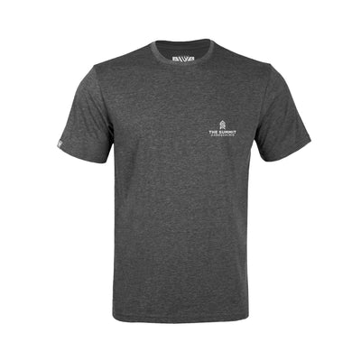 The Summit at Snoqualmie Kid's Classic T-Shirt White Small Chest Logo HEATHER CHARCOAL