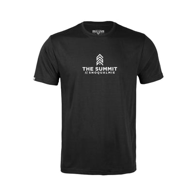 The Summit at Snoqualmie Kid's Classic T-Shirt White Chest Logo BLACK