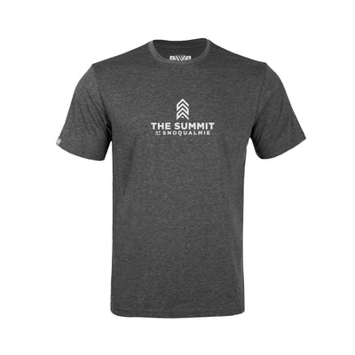 The Summit at Snoqualmie Kid's Classic T-Shirt White Chest Logo HEATHER CHARCOAL