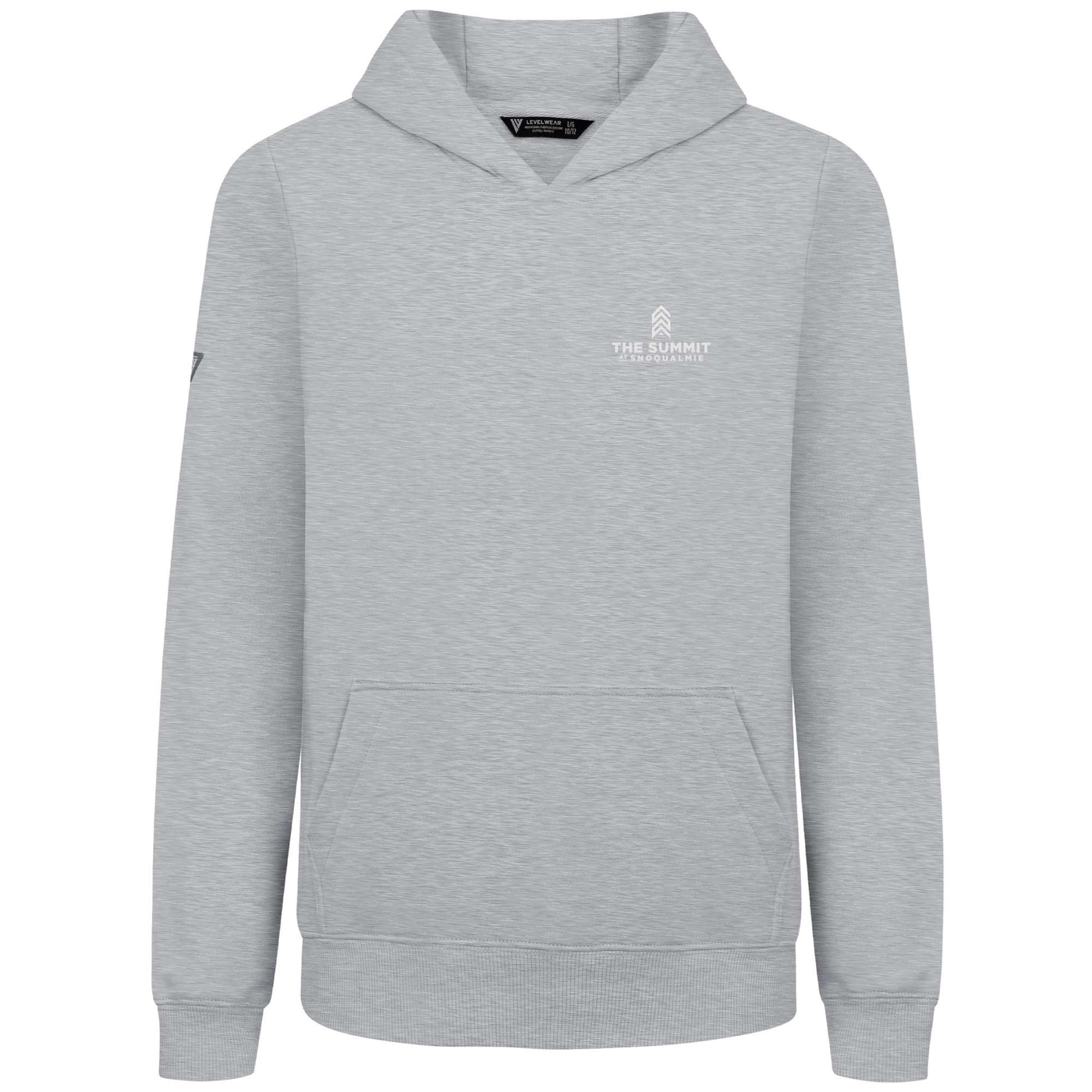 The Summit at Snoqualmie Kid's Hoody White Small Chest Logo HEATHER PEBBLE