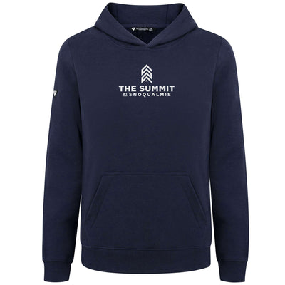 The Summit at Snoqualmie Kid's Hoody White Chest Logo NAVY