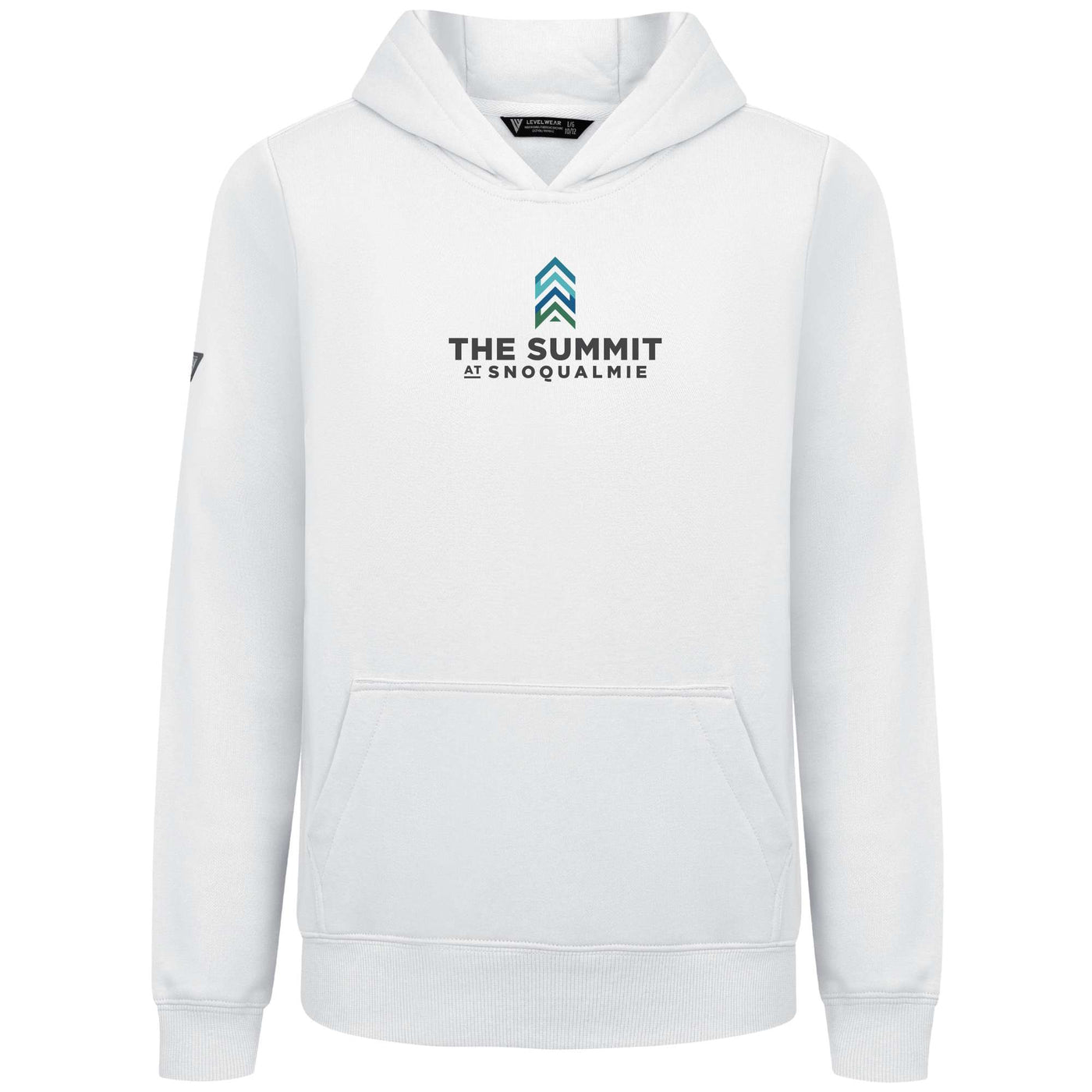 The Summit at Snoqualmie Kid's Hoody Full Color Chest Logo WHITE