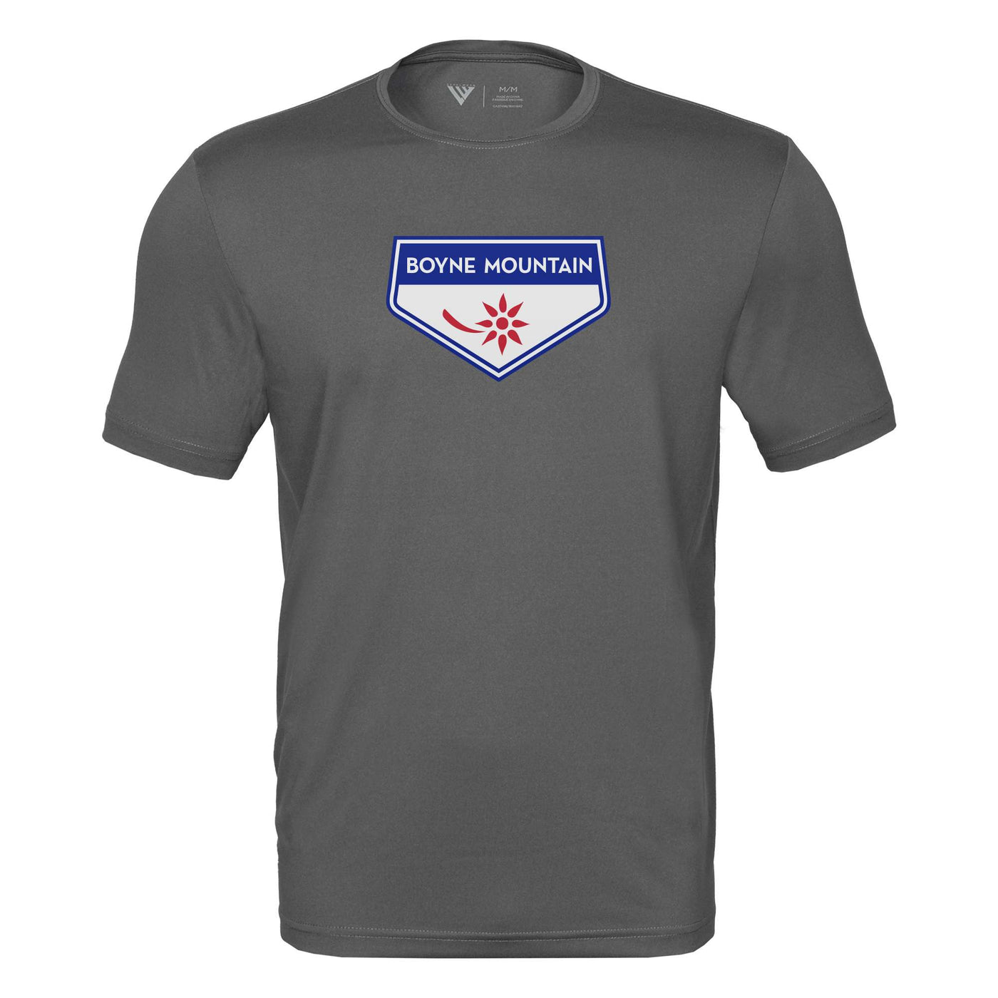 Boyne Mountain Tech T-Shirt Full Color Chest Logo CHARCOAL