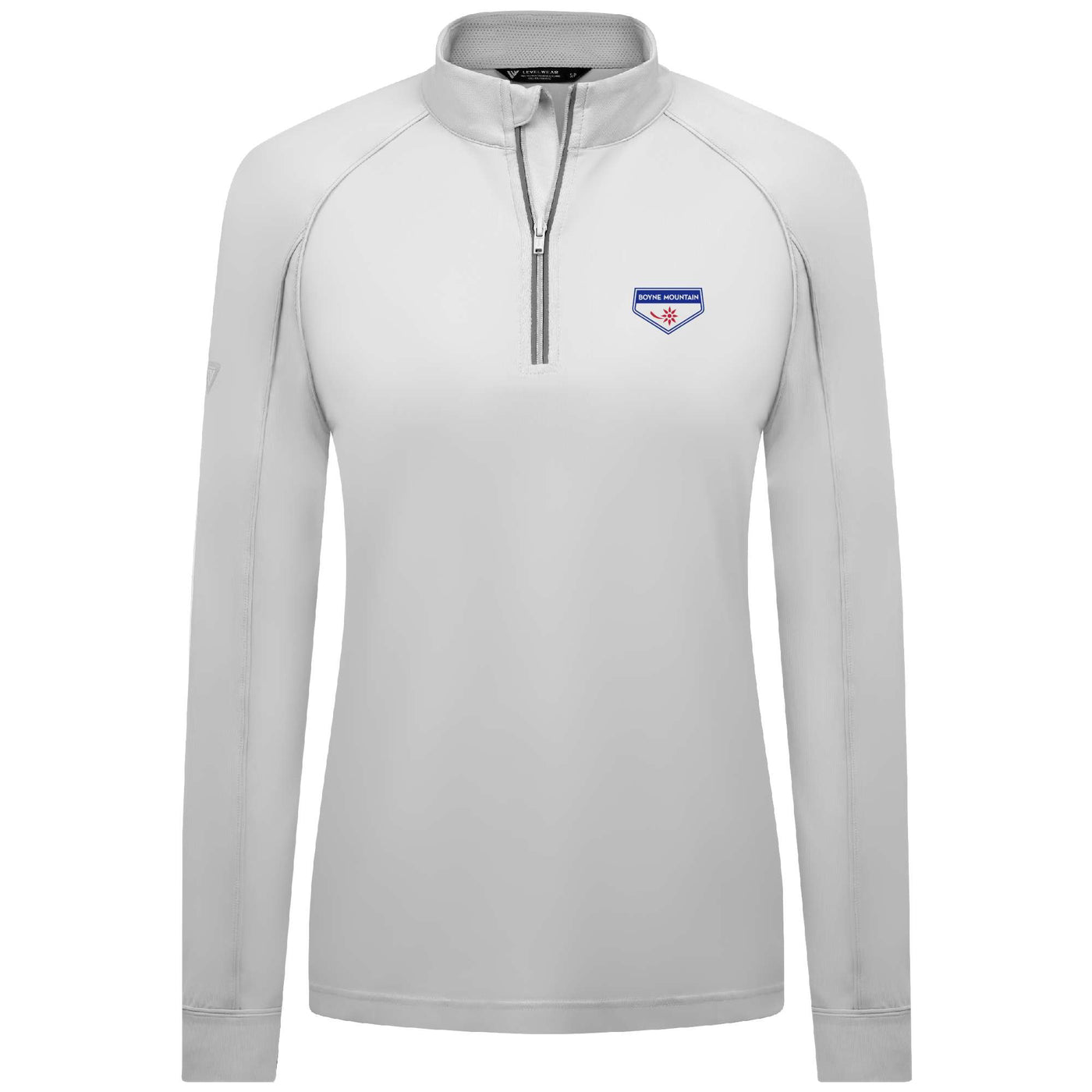 Boyne Mountain Women's Lightweight 1/4 Zip Full Color Small Chest Logo WHITE