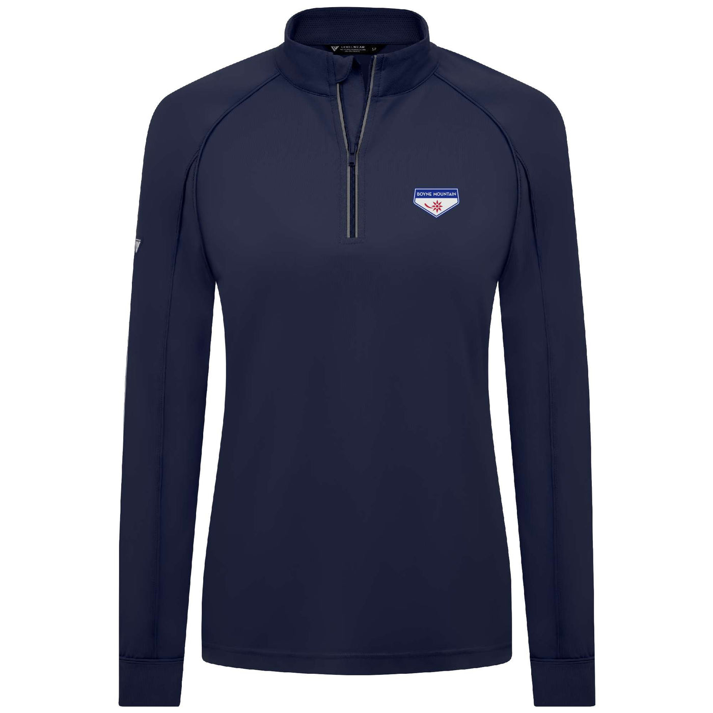 Boyne Mountain Women's Lightweight 1/4 Zip Full Color Small Chest Logo NAVY