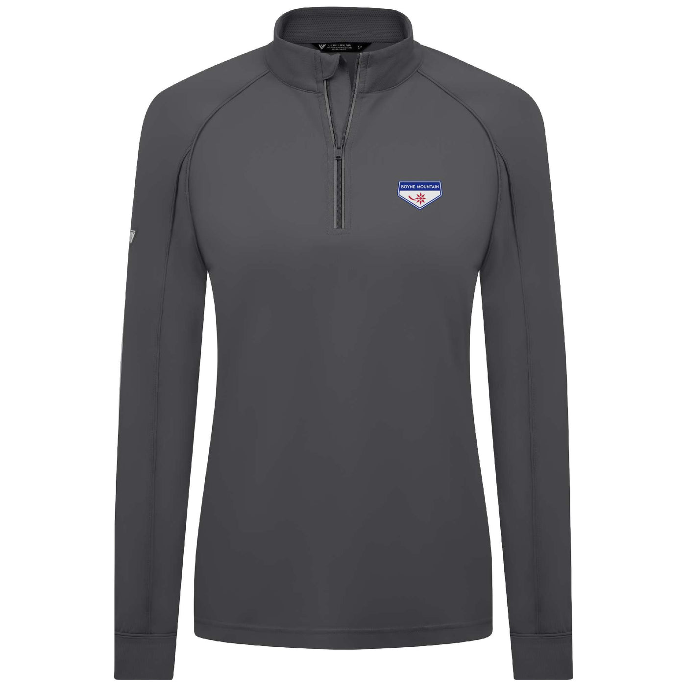 Boyne Mountain Women's Lightweight 1/4 Zip Full Color Small Chest Logo CHARCOAL