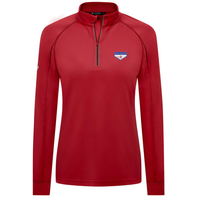 Boyne Mountain Women's Lightweight 1/4 Zip Full Color Small Chest Logo FLAME RED