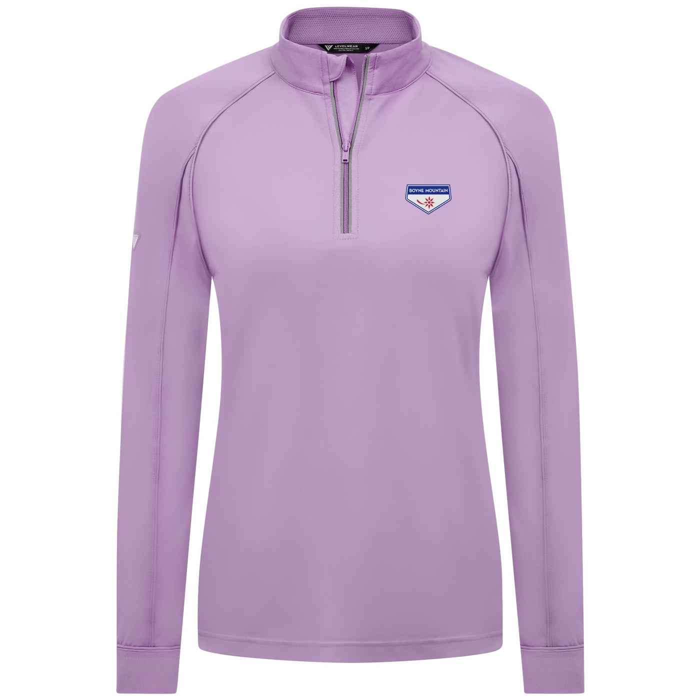 Boyne Mountain Women's Lightweight 1/4 Zip Full Color Small Chest Logo LUPINE-VIOLET