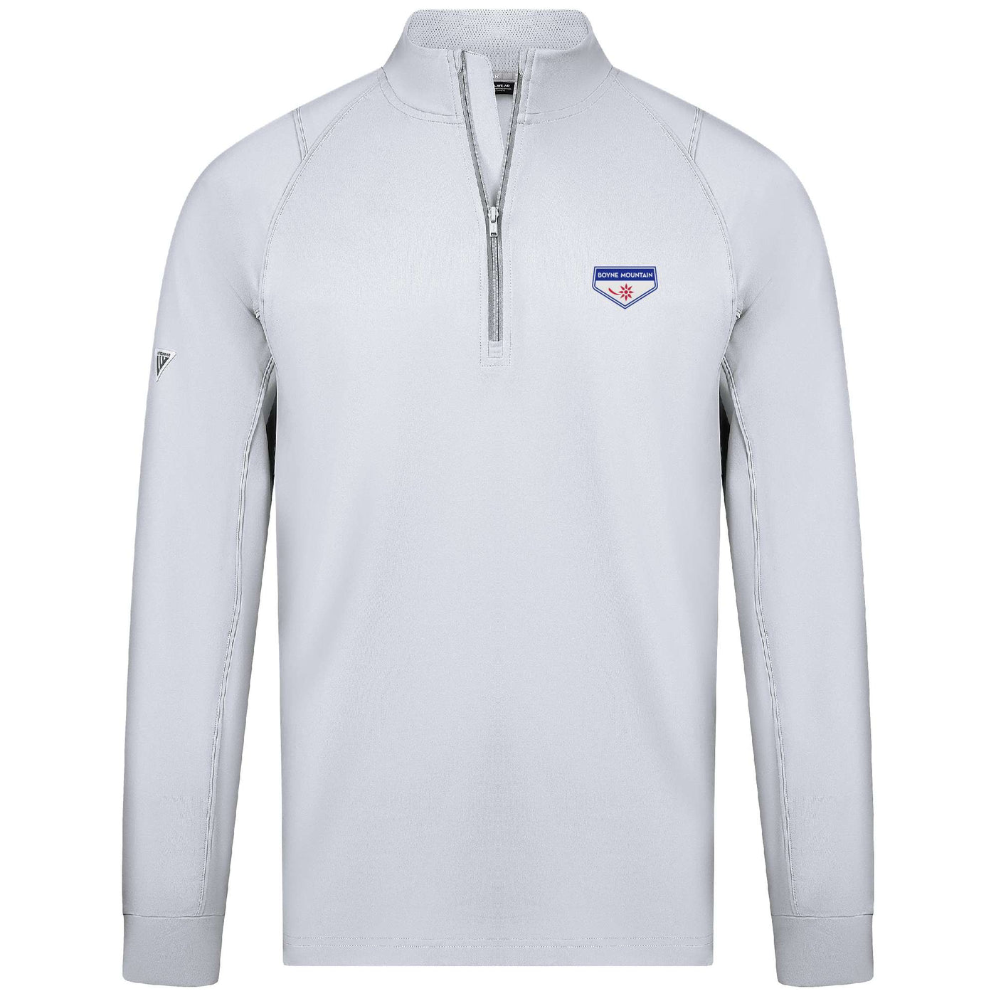 Boyne Mountain Men's Lightweight 1/4 Zip Full Color Small Chest Logo WHITE