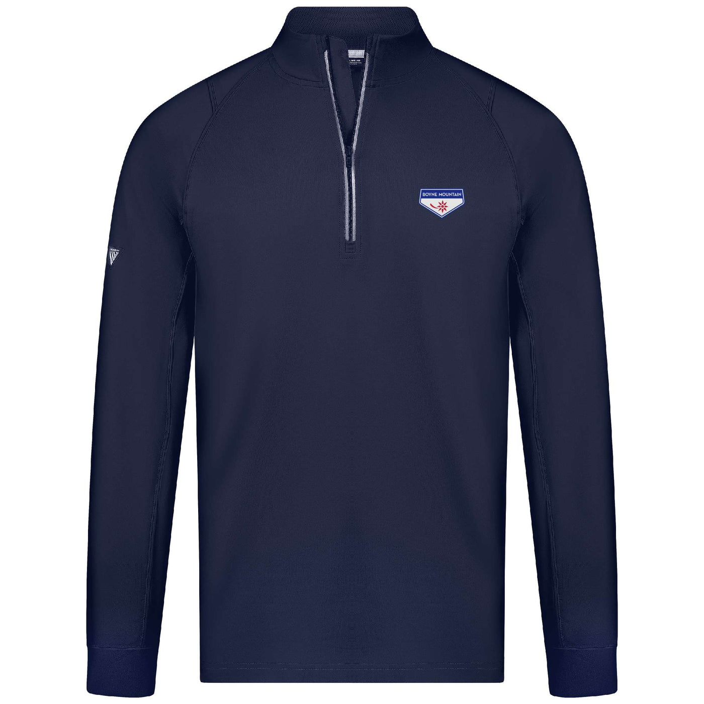 Boyne Mountain Men's Lightweight 1/4 Zip Full Color Small Chest Logo NAVY