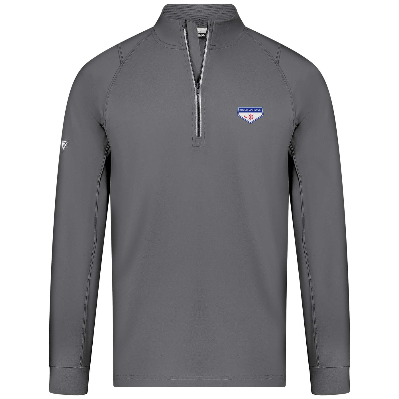 Boyne Mountain Men's Lightweight 1/4 Zip Full Color Small Chest Logo CHARCOAL