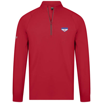 Boyne Mountain Men's Lightweight 1/4 Zip Full Color Small Chest Logo FLAME RED