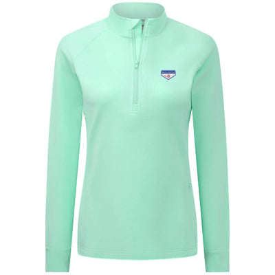 Boyne Mountain Women's Midweight 1/4 Zip Full Color Small Chest Logo BEACH GLASS-MINT