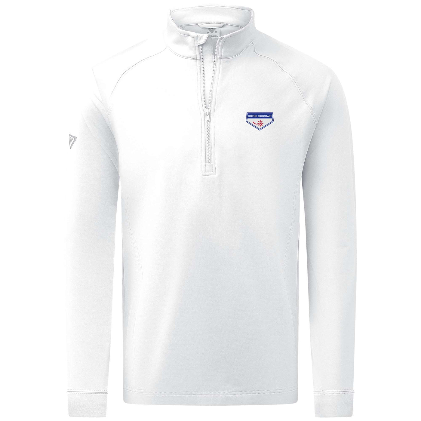 Boyne Mountain Men's Midweight 1/4 Zip Full Color Small Chest Logo WHITE