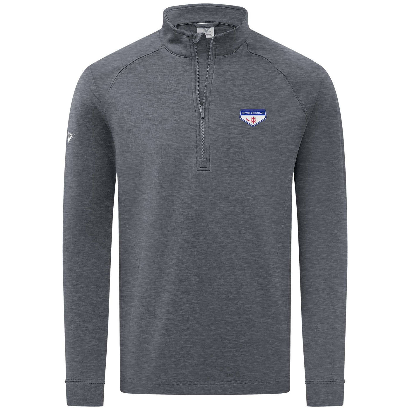 Boyne Mountain Men's Midweight 1/4 Zip Full Color Small Chest Logo HEATHER CHARCOAL