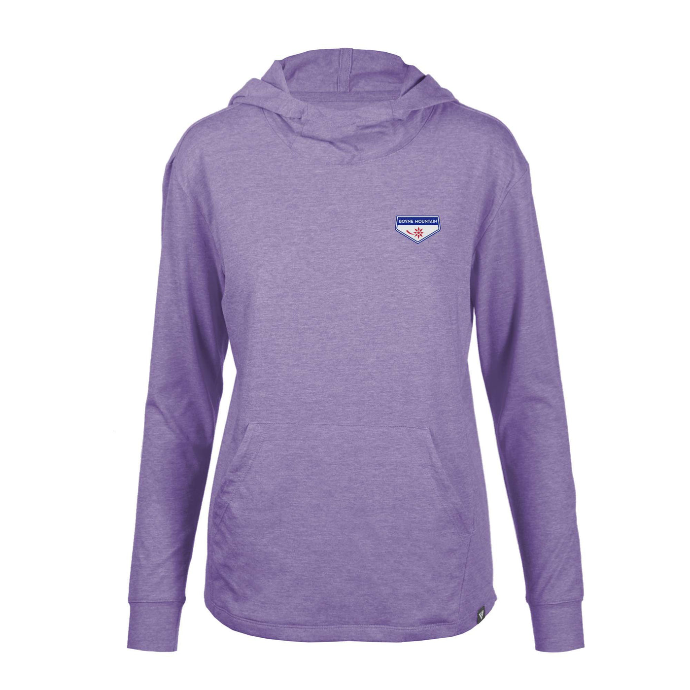 Boyne Mountain Women's Lightweight Tech Hoody Full Color Small Chest Logo HEATHER PURPLE REIGN