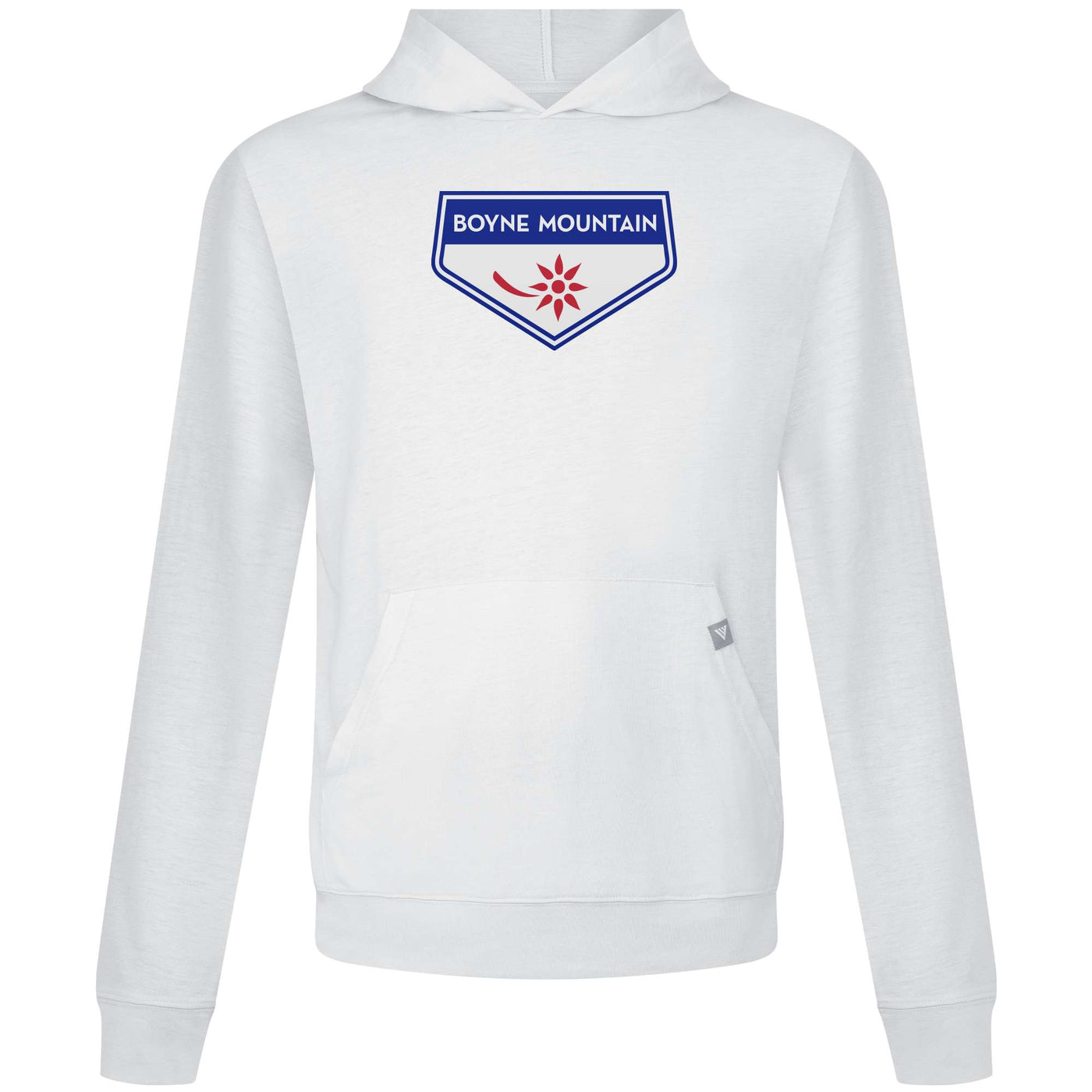 Boyne Mountain Men's Lightweight Tech Hoody Full Color Chest Logo WHITE