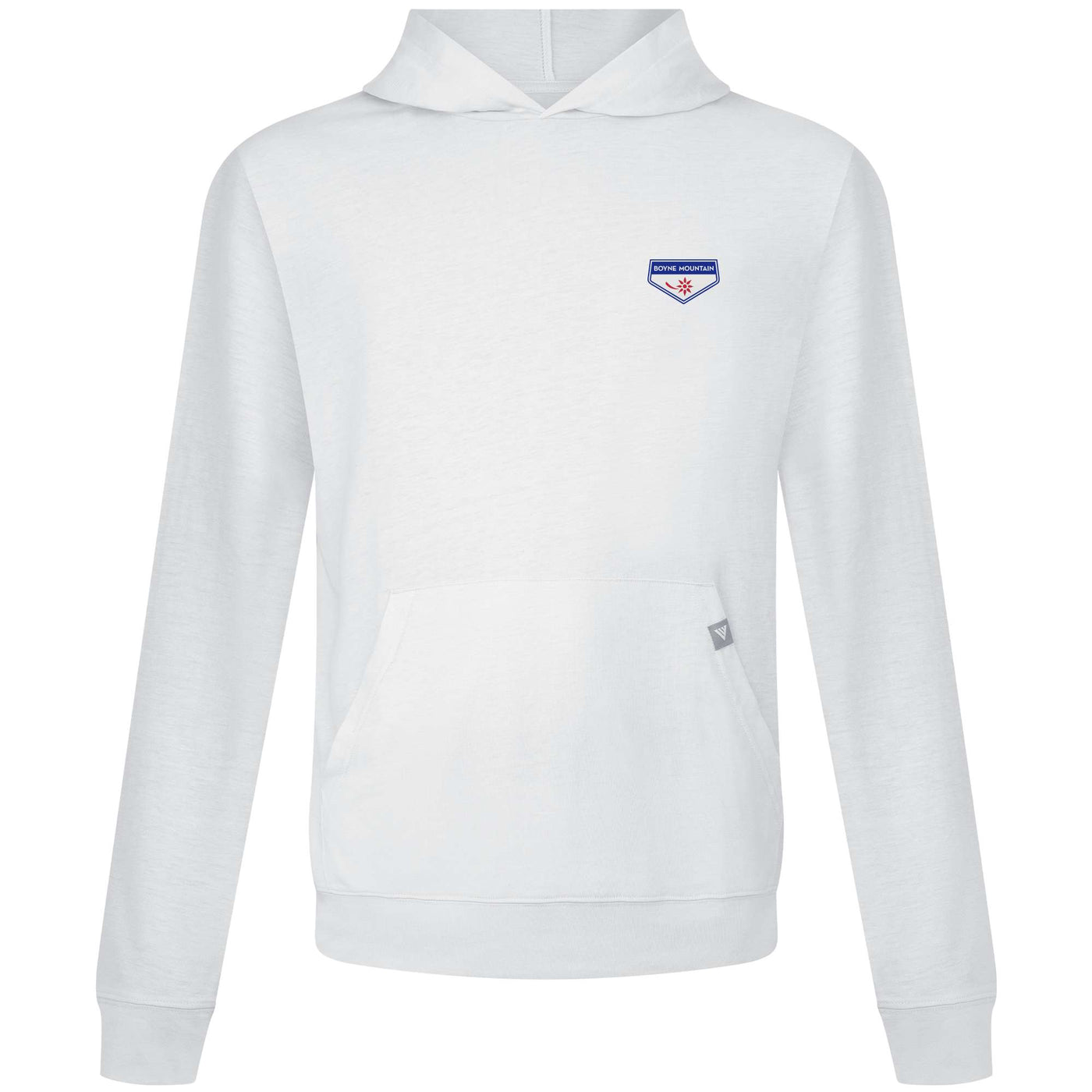 Boyne Mountain Men's Lightweight Tech Hoody Full Color Small Chest Logo WHITE