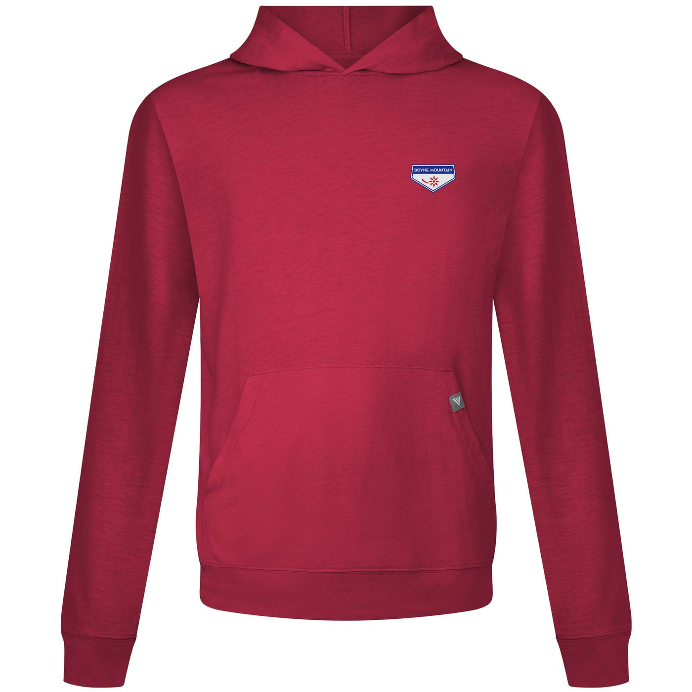 Boyne Mountain Men's Lightweight Tech Hoody Full Color Small Chest Logo FLAME RED