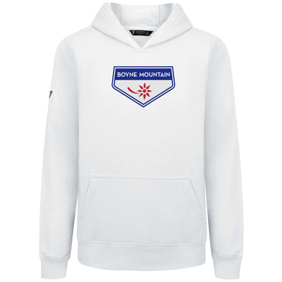 Boyne Mountain Kid's Hoody Full Color Chest Logo WHITE