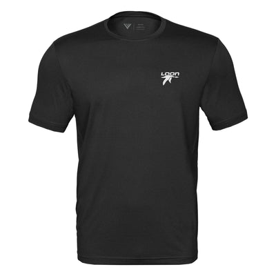 Loon Mountain Tech T-Shirt White Small Chest Logo BLACK