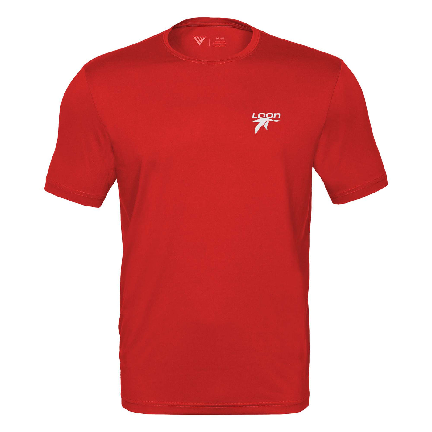 Loon Mountain Tech T-Shirt White Small Chest Logo FLAME RED