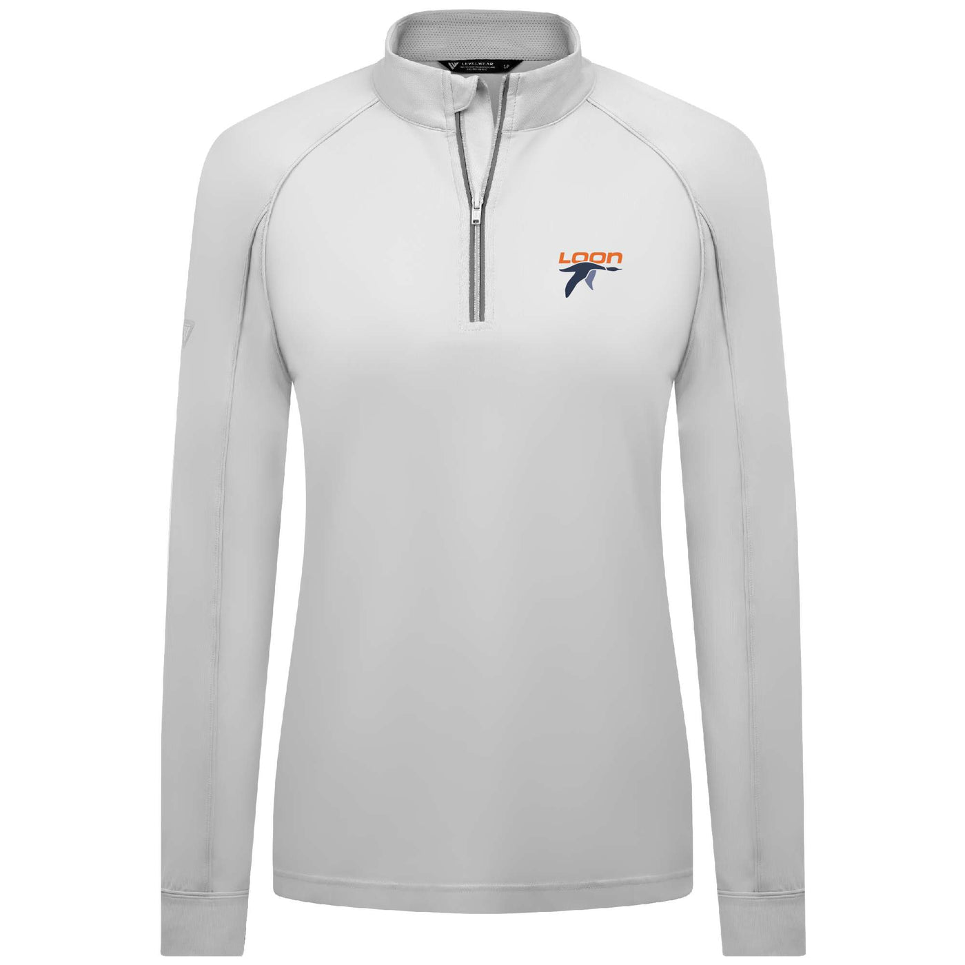 Loon Mountain Women's Lightweight 1/4 Zip Full Color Small Chest Logo WHITE