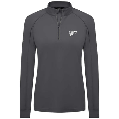 Loon Mountain Women's Lightweight 1/4 Zip White Small Chest Logo CHARCOAL