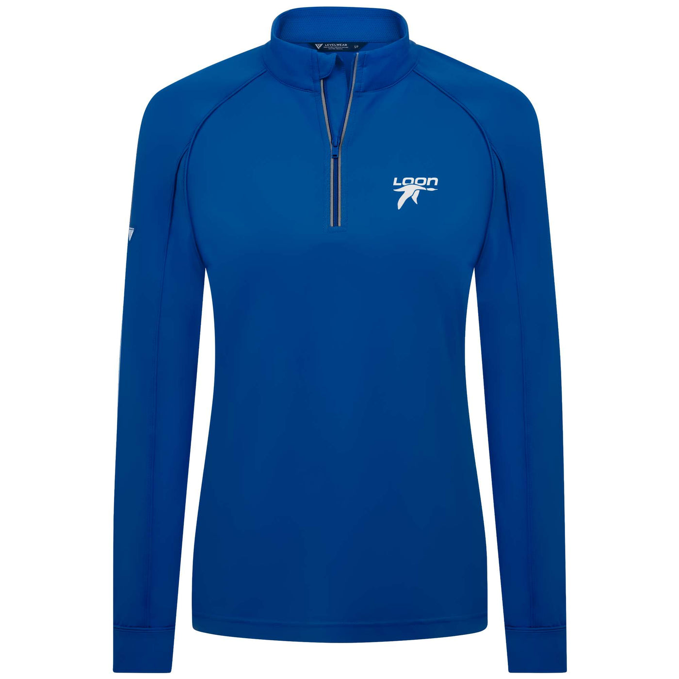 Loon Mountain Women's Lightweight 1/4 Zip White Small Chest Logo TEAM ROYAL