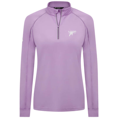 Loon Mountain Women's Lightweight 1/4 Zip White Small Chest Logo LUPINE-VIOLET