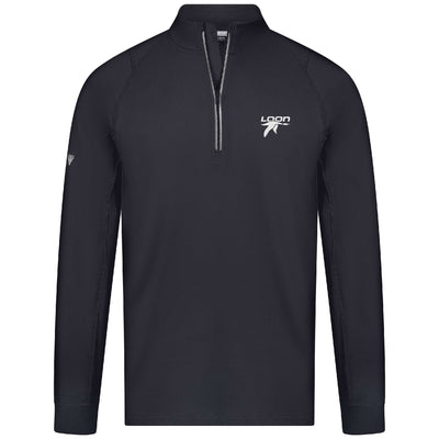 Loon Mountain Men's Lightweight 1/4 Zip White Small Chest Logo BLACK