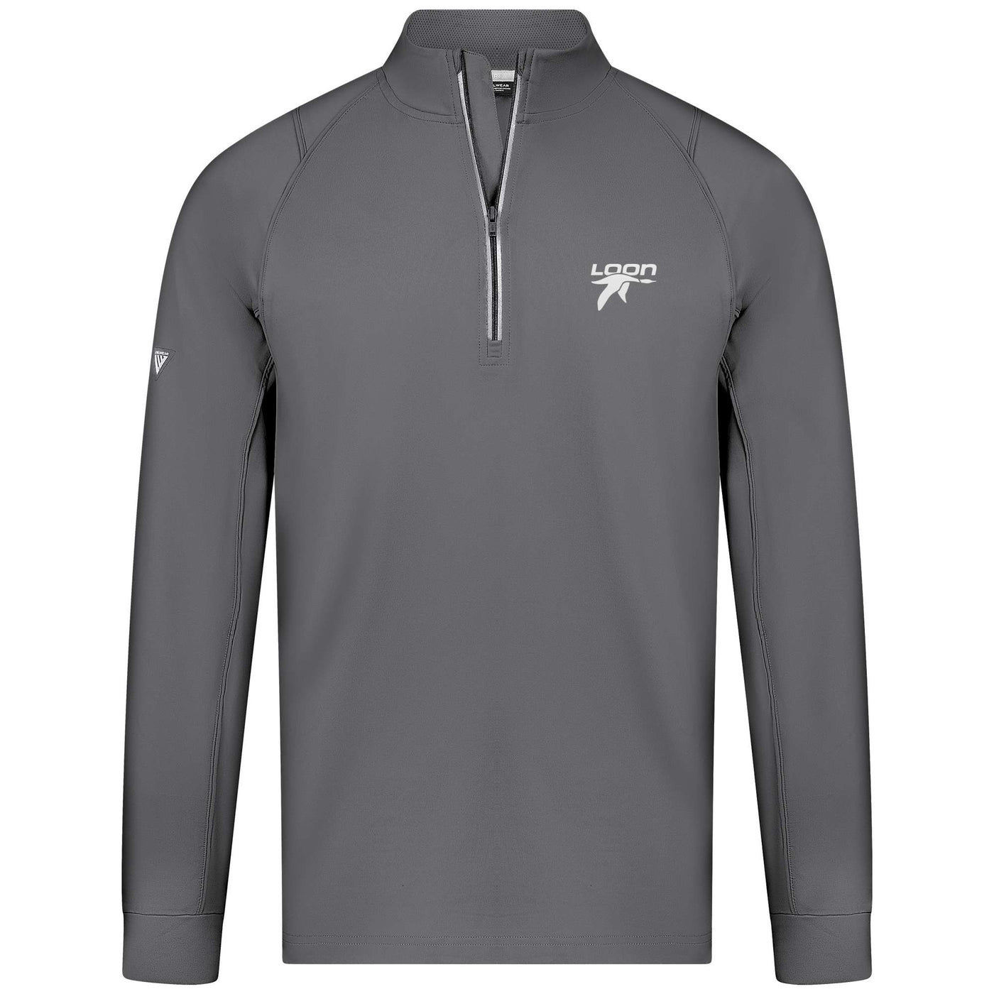 Loon Mountain Men's Lightweight 1/4 Zip White Small Chest Logo CHARCOAL