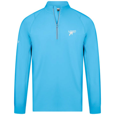 Loon Mountain Men's Lightweight 1/4 Zip White Small Chest Logo NORSE BLUE