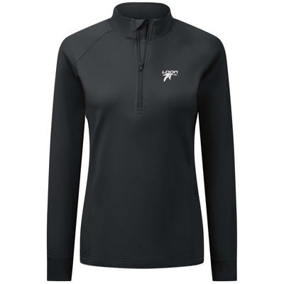 Loon Mountain Women's Midweight 1/4 Zip White Small Chest Logo BLACK